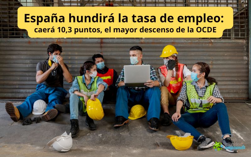 España hundirá la tasa de empleo: caerá 10,3 puntos, el mayor descenso de la OCDE España hundirá la tasa de empleo