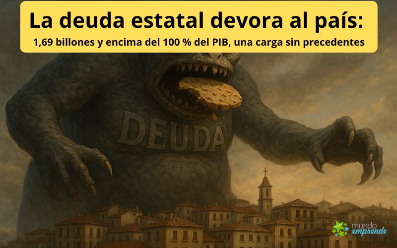 La deuda estatal devora al país: 1,69 billones y encima del 100 % del PIB, una carga sin precedentes