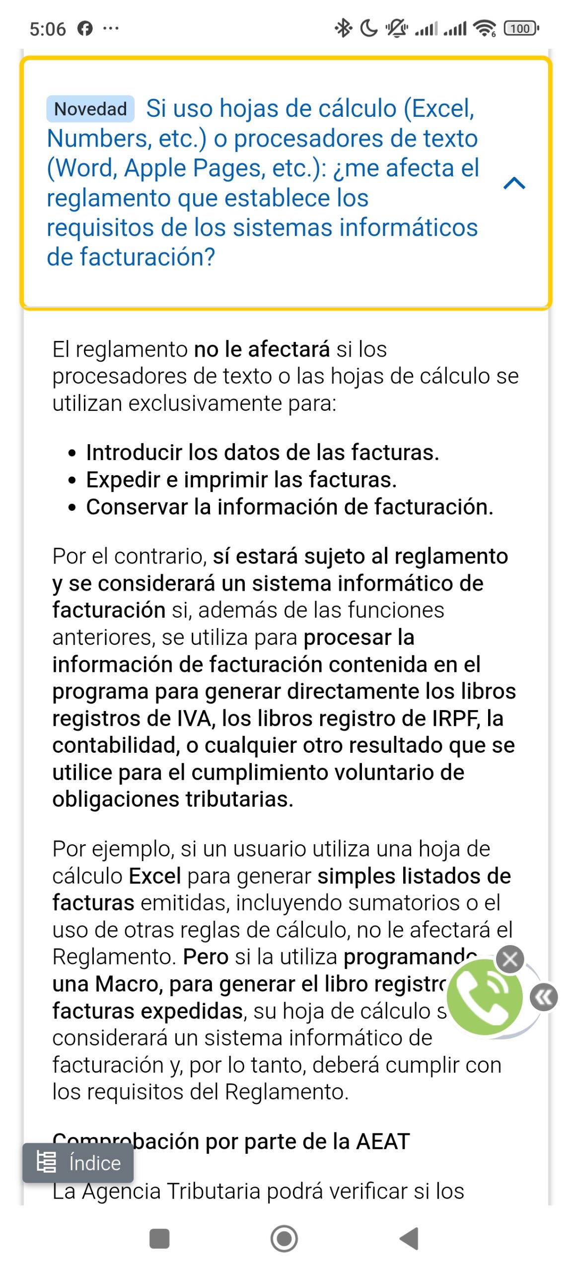 Aclaración Word y Excel AEAT