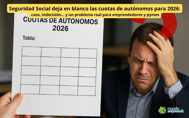 Seguridad Social deja en blanco las cuotas de autónomos para 2026: caos, indecisión… y un problema real para emprendedores y pymes