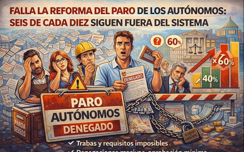 La reforma del paro de los autónomos vuelve a quedarse a medias: seis de cada diez siguen fuera del sistema