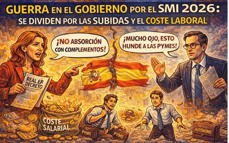 El SMI sube en 2026… y el Gobierno se divide: Economía frena el plan de Trabajo que encarece aún más el empleo