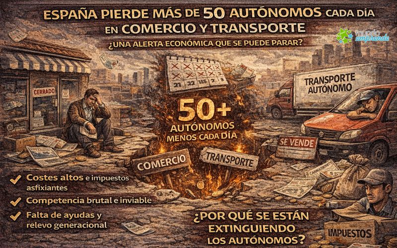 España pierde más de 50 autónomos cada día en comercio y transporte: una alerta para la economía productiva