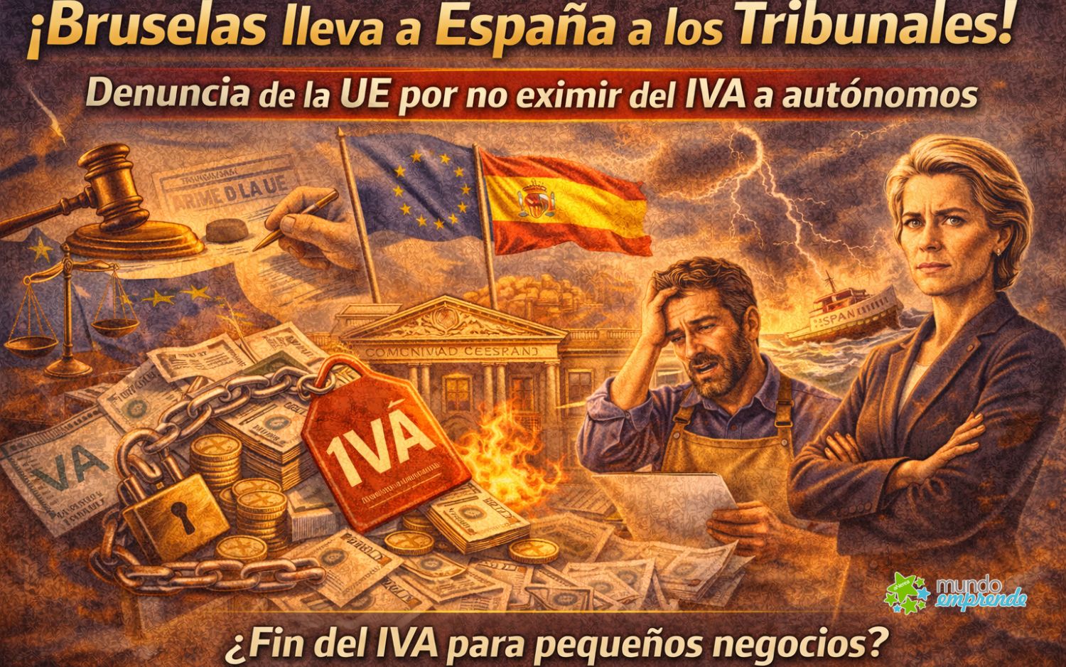 Bruselas lleva a España ante los tribunales por no aplicar la exención de IVA a autónomos Bruselas lleva a España ante los tribunales por la exención de IVA a autónomos
