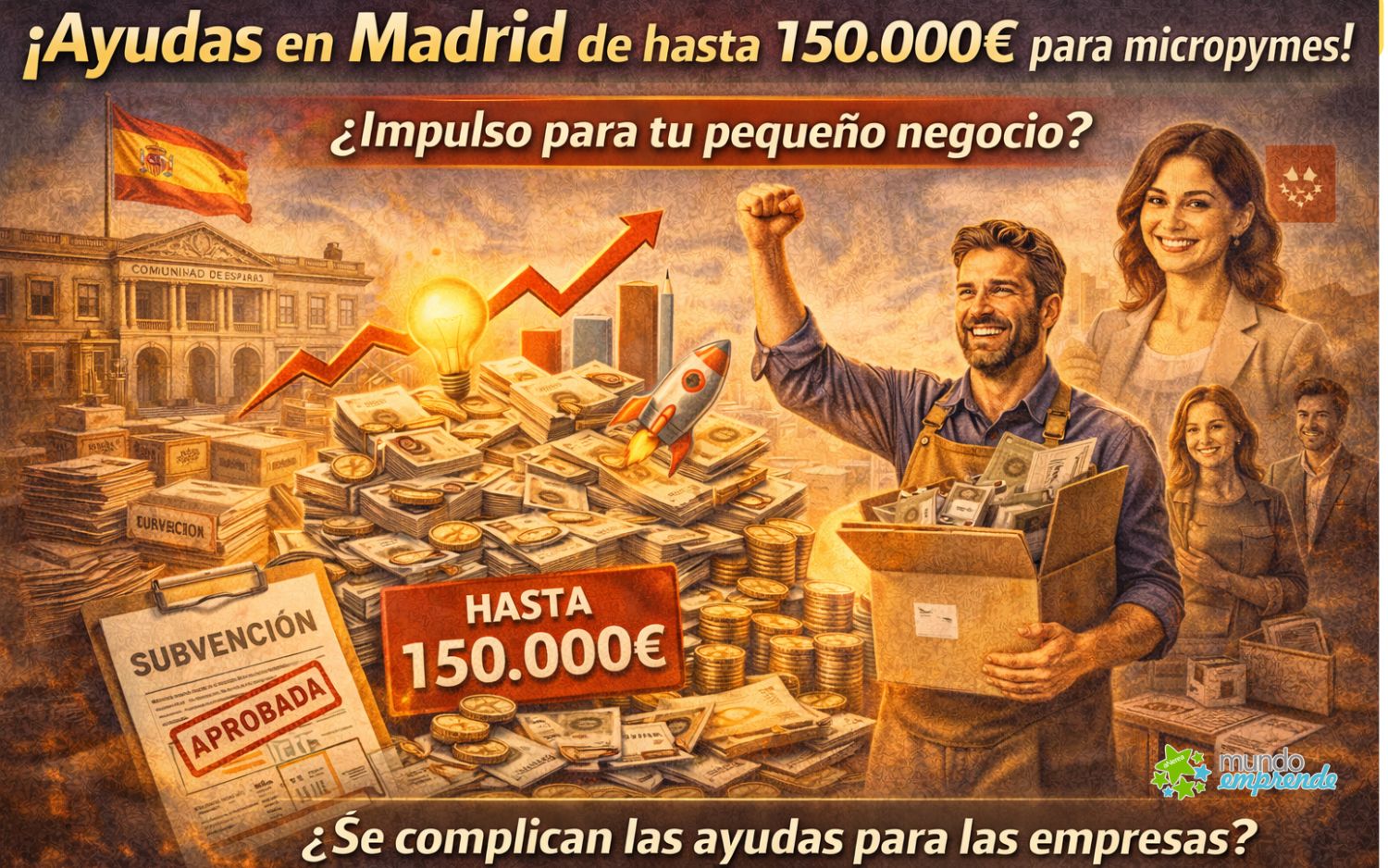 Madrid lanza nuevas ayudas de hasta 150.000 euros para impulsar el crecimiento de micropymes Madrid lanza nuevas ayudas de hasta 150.000 euros para impulsar el crecimiento
