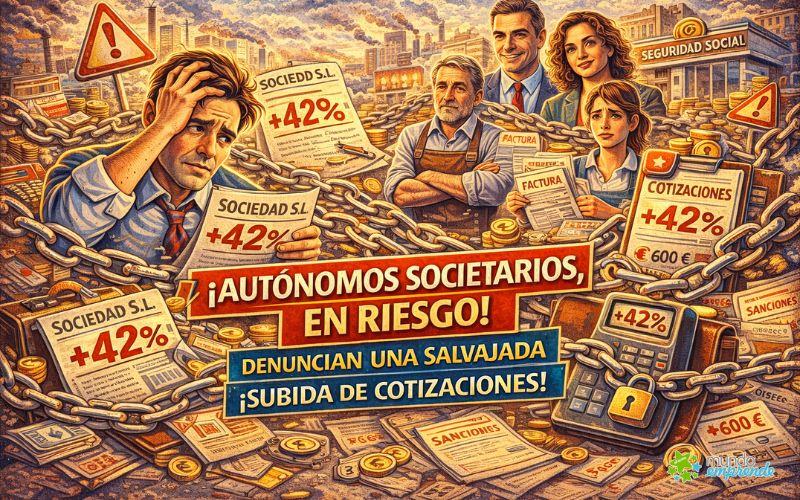 Autónomos societarios en el punto de mira: denuncian una subida del 42% en sus cotizaciones