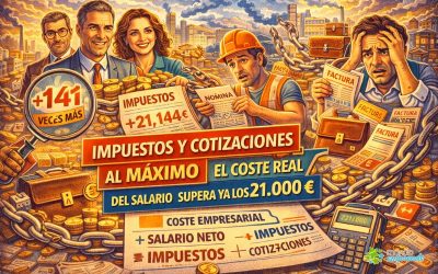 Impuestos y cotizaciones en máximos: el coste real del salario ya supera los 21.000 euros al año