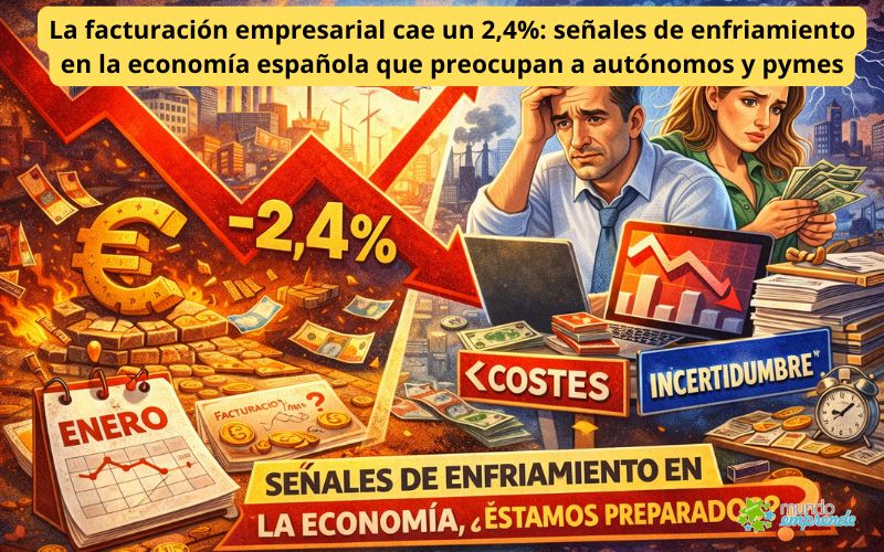 La facturación empresarial cae un 2,4%: señales de enfriamiento en la economía española que preocupan a autónomos y pymes