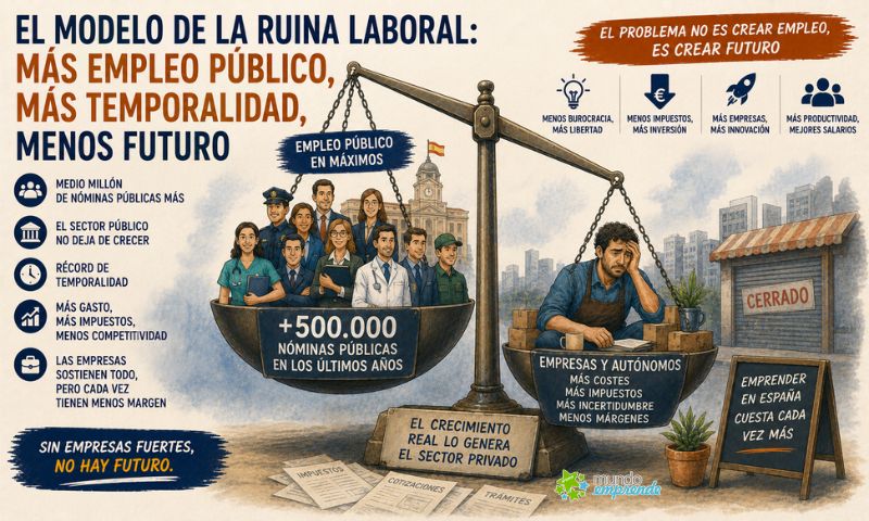 España dispara el empleo público mientras crece la temporalidad: el modelo laboral que preocupa a empresas y autónomos