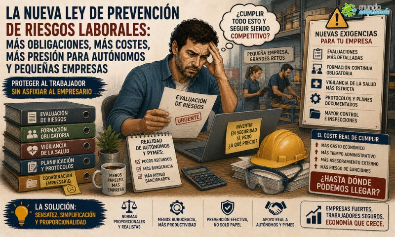 La nueva Ley de Prevención de Riesgos vuelve a poner presión sobre autónomos y pequeñas empresas