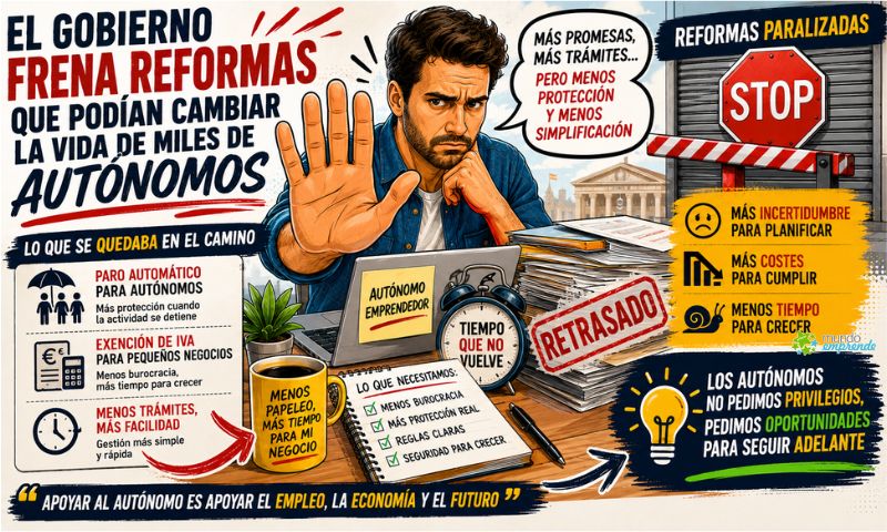 El Gobierno frena la reforma que prometía más protección a los autónomos: se alejan el paro automático y la exención de IVA