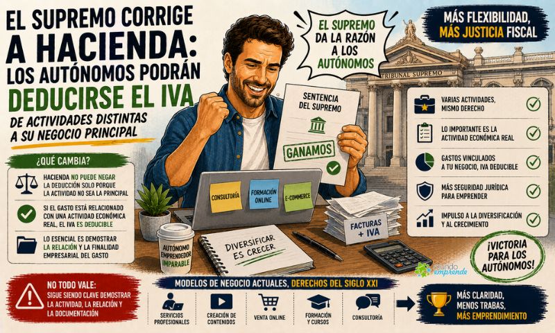 El Supremo corrige a Hacienda: los autónomos podrán deducirse el IVA de actividades distintas a su negocio principal