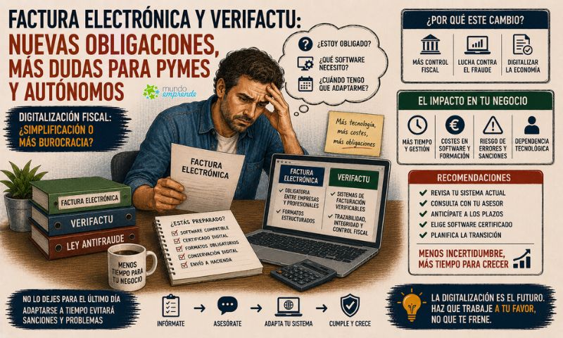 Factura electrónica y VeriFactu: los gestores administrativos alertan de una transición que puede complicar la vida a miles de autónomos y pymes