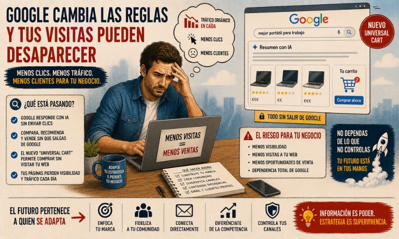Google quiere quedarse con el cliente: el cambio que puede dejar sin visitas a miles de autónomos, pymes y tiendas online