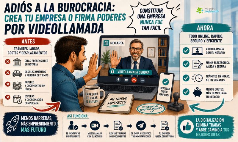 Notarios y gestores administrativos eliminan una de las últimas barreras burocráticas: crear una empresa podrá hacerse por videollamada